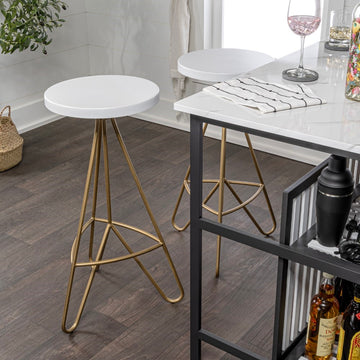 Trinity 30" Modern Industiral Iron Tripod Backless Bar Stool - JONATHAN Y